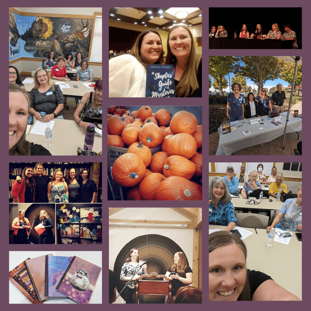 Montage of Jessica Arden at author events